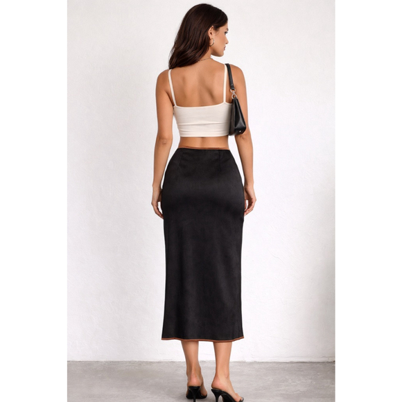 Alice in the Eve Asymmetrical Midi Skirt Clean Girl Model Quiet Luxury Y2K S - Picture 3 of 12